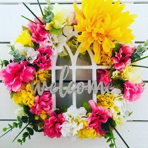 **SOLD** Spring Welcome front door wreath